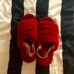 Ugg slipper, Red , Women size 8. They have been worn maybe 2/3 times